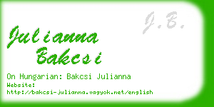 julianna bakcsi business card